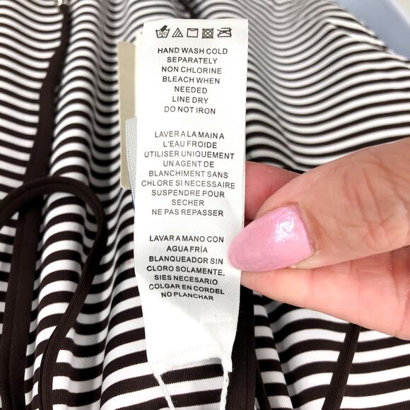 TOMMY BAHAMA Breaker Bay Reversible One-Piece Swimsuit 12 Brown Lace Back NWT - Picture 10 of 11